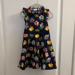 Floral Kids Dress - Navy with Multicolor Flowers- Janie and Jack